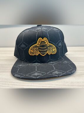 Mitchell & Ness Tequila Patrón Snapback Hat Black Gold Honeycomb Bee Cap OSFM
